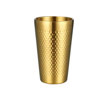 304 Stainless Steel Double Walled Hammered Style Glass 1Pc