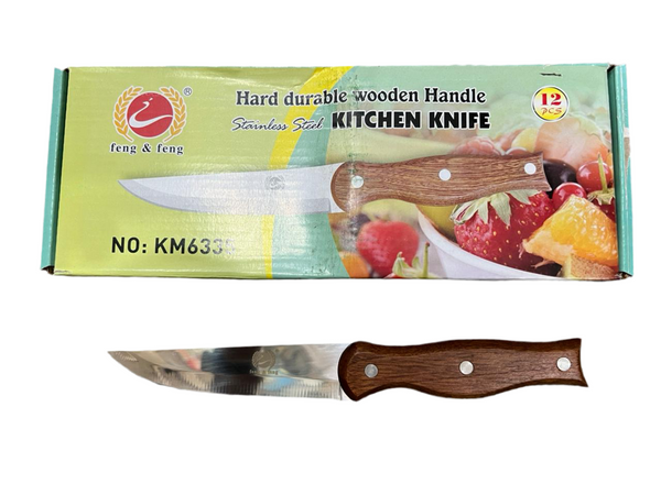 Hard Durable Wooden Handle Stainless Steel Kitchen Knife KM6335