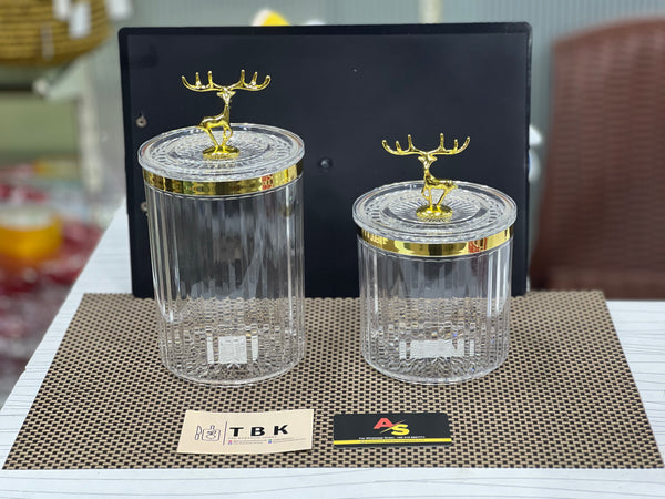 ACRYLIC AIRTIGHT JARS WITH DEER STYLE 1Pc