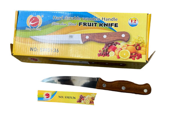 High Quality Stainless Steel Fruit Knife With Wooden Handle SM5136