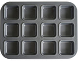 12 Slot Brownie Muffin Aluminium Non Stick Baking Tray - TheBawarchiKhana