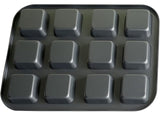 12 Slot Brownie Muffin Aluminium Non Stick Baking Tray - TheBawarchiKhana