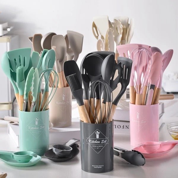 12PCS HIGH QUALITY SILICONE KITCHEN SET - TheBawarchiKhana