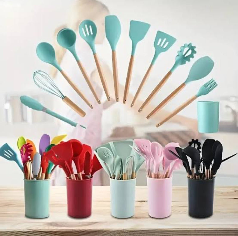 12PCS HIGH QUALITY SILICONE KITCHEN SET - TheBawarchiKhana