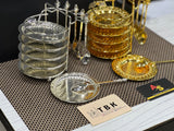 13PCS STAINLESS STEEL TEA COASTER MATS WITH SPOONS (GOLDEN AND SILVER) - TheBawarchiKhana