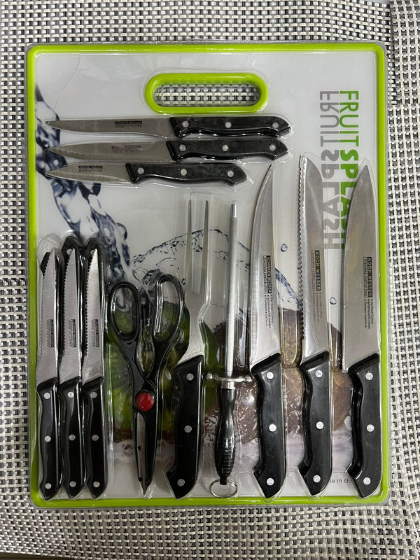 16 PCs Knife Set With Plastic Cutting Board - TheBawarchiKhana