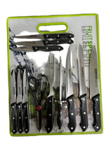 16 PCs Knife Set With Plastic Cutting Board - TheBawarchiKhana