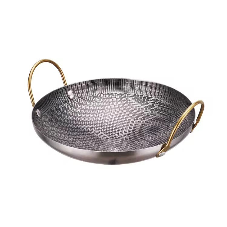 Honeycomb Laser Cut Stainless Steel 316 Chinese Wok