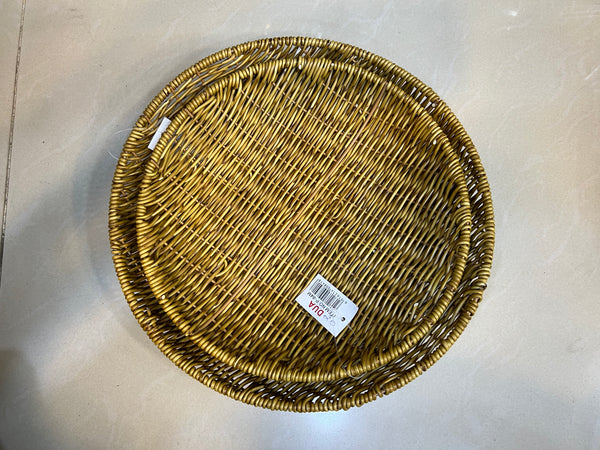 ROUND WICKER BREAD BASKET