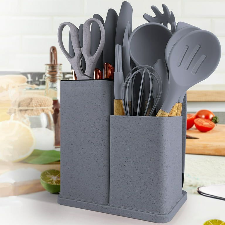 19Pcs Silicone Cooking and Knife Set With Board - TheBawarchiKhana