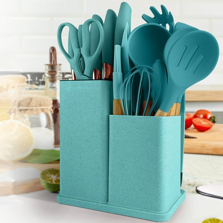 19Pcs Silicone Cooking and Knife Set With Board - TheBawarchiKhana