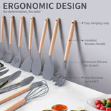 19Pcs Silicone Cooking and Knife Set With Board - TheBawarchiKhana