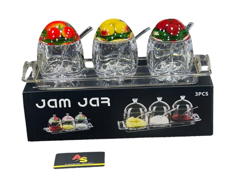 SET OF 3 HIGH QUALITY JAM JARS F1942S3