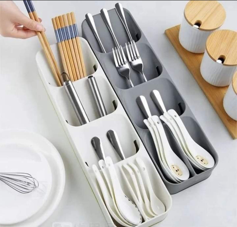 Plastic Drawer Cutlery Organizer Tray Kitchen Storage Holder Rack