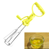 HANDLE EGG BEATER STAINLESS STEEL MANUAL WHISKER DOUBLE WHEEL