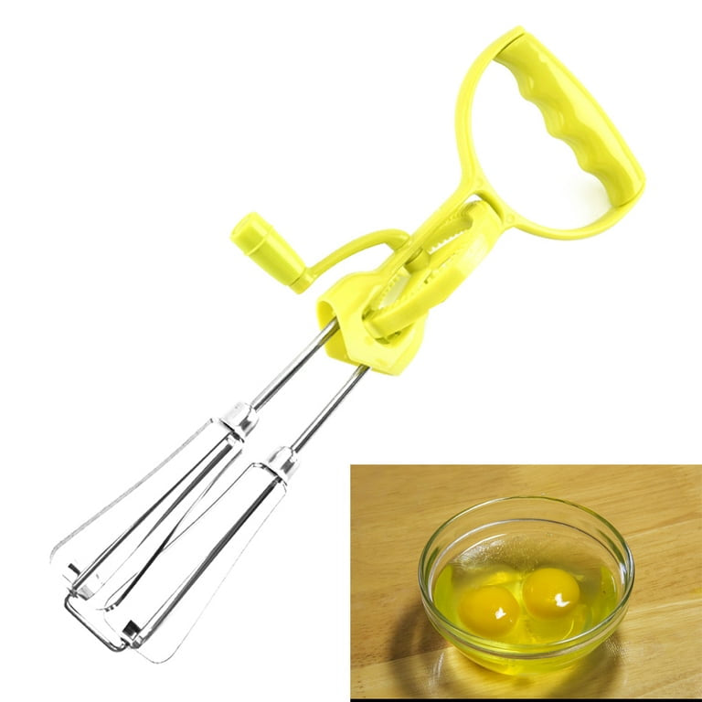 HANDLE EGG BEATER STAINLESS STEEL MANUAL WHISKER DOUBLE WHEEL