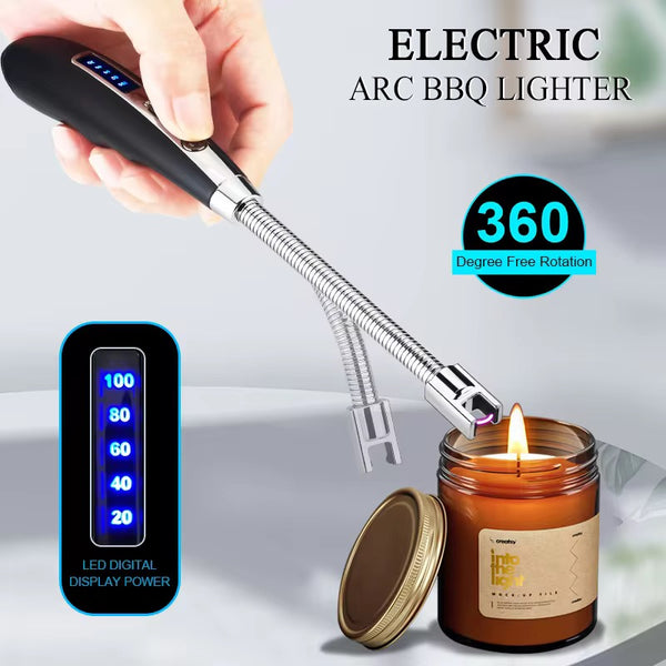 JL853 Windproof 360 Degree Free Rotation BBQ Lighter USB Rechargeable Electric Arc Lighter For Candle Kitchen