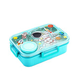 Insulated Leakproof Lunch Box With Small Container - 3 Compartment - Cartoon Printed 304 Stainless Steel