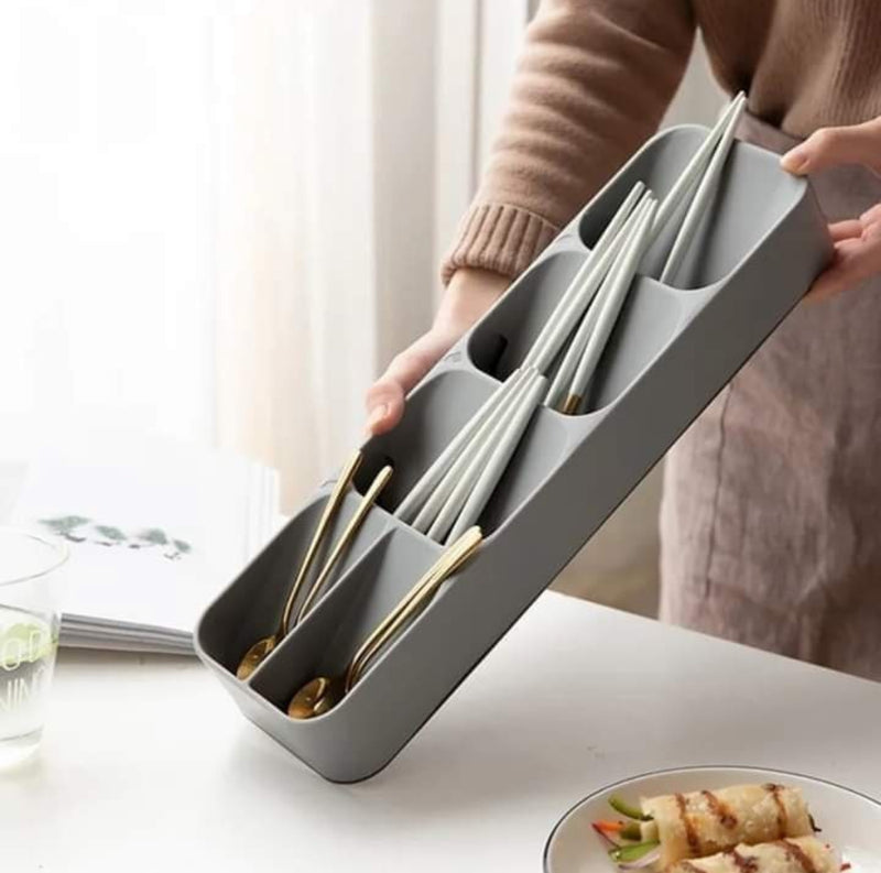 Plastic Drawer Cutlery Organizer Tray Kitchen Storage Holder Rack