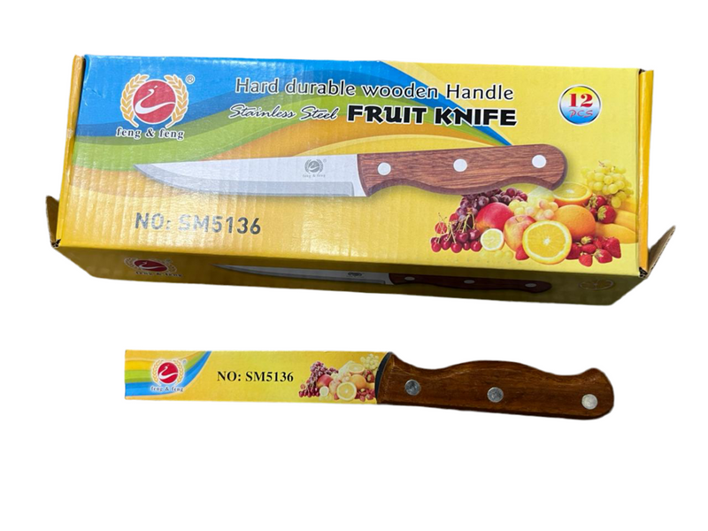 High Quality Stainless Steel Fruit Knife With Wooden Handle SM5136