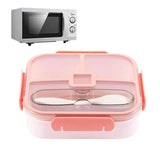 3 Compartments Portable Bento Lunch Box BPA FREE Lunch Box Leakproof With Fork - TheBawarchiKhana