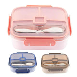 3 Compartments Portable Bento Lunch Box BPA FREE Lunch Box Leakproof With Fork - TheBawarchiKhana