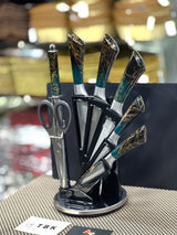 HIGH QUALITY BASS KNIFE SET GREENISH WITH GOLDEN LINES