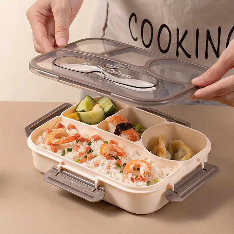 4 Compartment Bento Lunch Box Leakproof Bento Box - TheBawarchiKhana