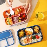 4 Compartments Bento Kids Lunch Box BPA FREE Airtight With Fork - TheBawarchiKhana