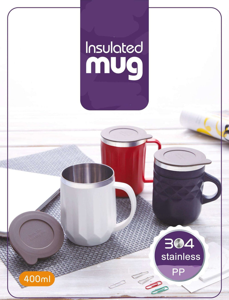 400ml Insulated Mug Stainless Steel Inside - TheBawarchiKhana