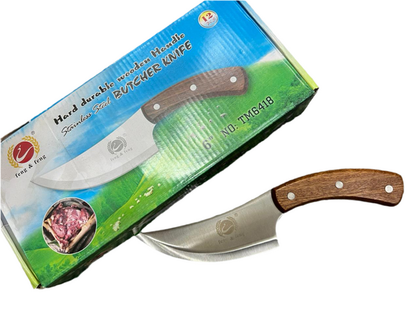 Hard Durable Wooden Handle Stainless Steel BUTCHER KNIFE TM6418