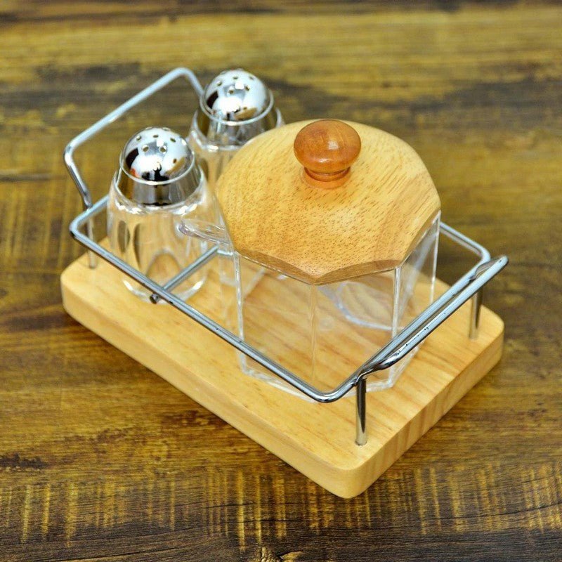 4PCS SPICE SET SHENGYA TOP CHOICE WOODEN STYLE F3739 - TheBawarchiKhana