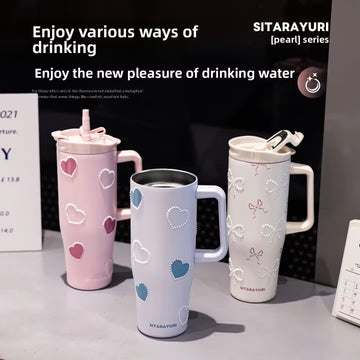 1200ML Large Capacity New Pearl Stiarayuri Tumbler 304 Stainless Steel