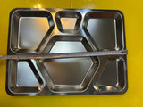 6 PORTIONS STAINLESS STEEL PLATTERS 304 - TheBawarchiKhana