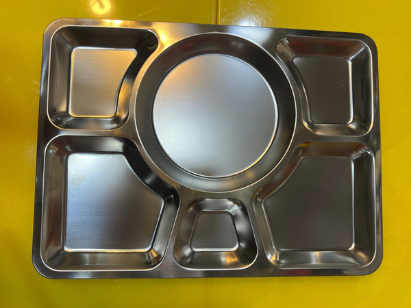 6 PORTIONS STAINLESS STEEL PLATTERS 304 - TheBawarchiKhana