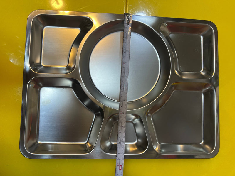 6 PORTIONS STAINLESS STEEL PLATTERS 304 - TheBawarchiKhana