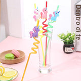 SET OF 4 UNICORN STYLE REUSABLE STRAWS