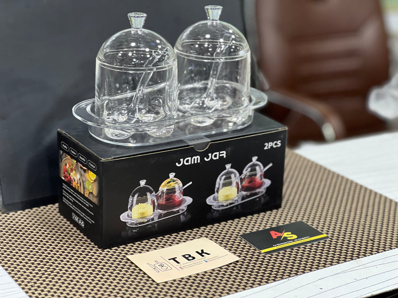 HIGH QUALITY 2PCS JAM JARS ACRYLIC F2797