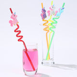 SET OF 4 UNICORN STYLE REUSABLE STRAWS