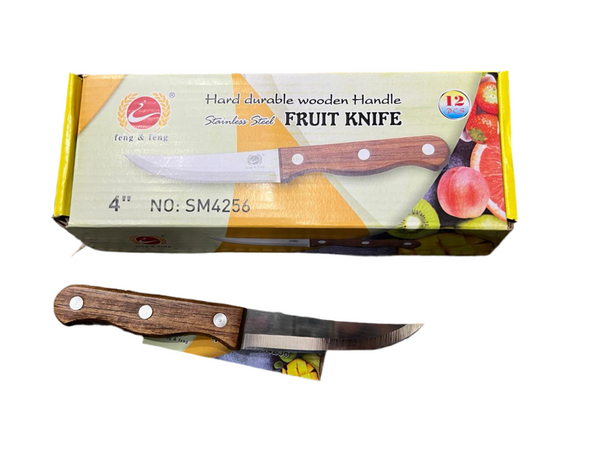 Hard Durable Stainless Steel Fruit Knife With Wooden Handle 4 Inch SM4256