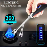 JL853 Windproof 360 Degree Free Rotation BBQ Lighter USB Rechargeable Electric Arc Lighter For Candle Kitchen