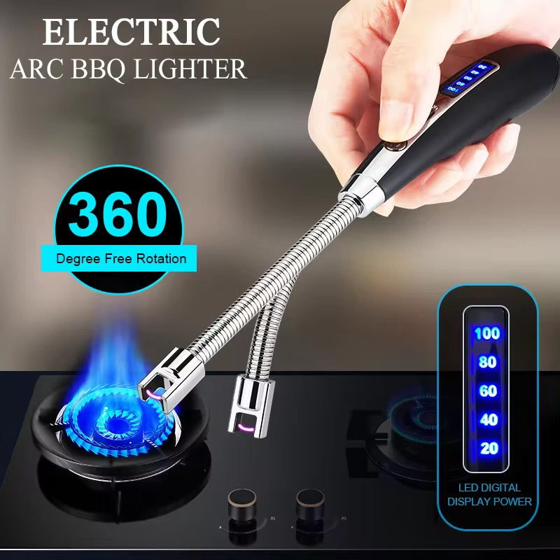 JL853 Windproof 360 Degree Free Rotation BBQ Lighter USB Rechargeable Electric Arc Lighter For Candle Kitchen