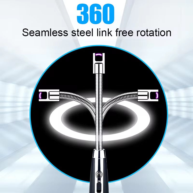 JL853 Windproof 360 Degree Free Rotation BBQ Lighter USB Rechargeable Electric Arc Lighter For Candle Kitchen