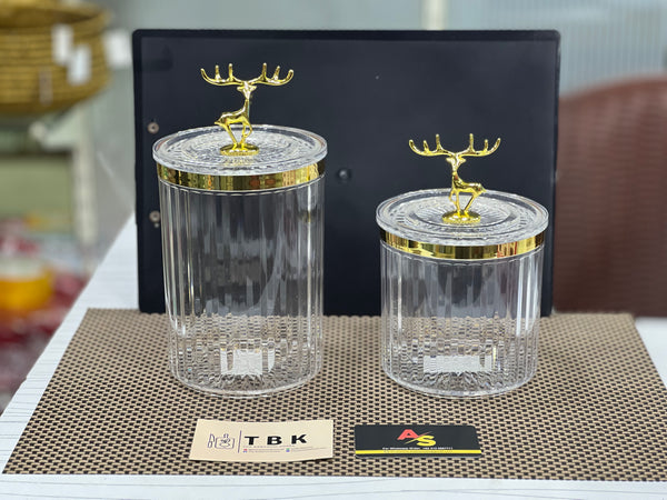 ACRYLIC AIRTIGHT JARS WITH DEER STYLE 1Pc