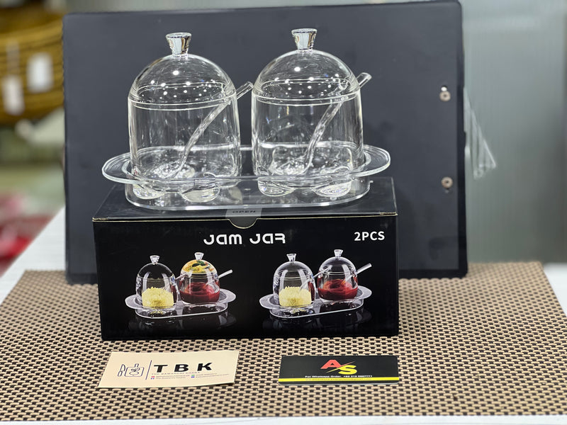 HIGH QUALITY 2PCS JAM JARS ACRYLIC F2797