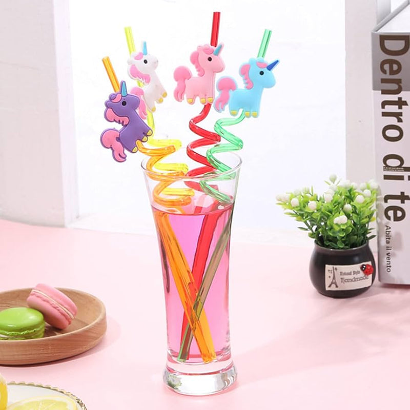 SET OF 4 UNICORN STYLE REUSABLE STRAWS