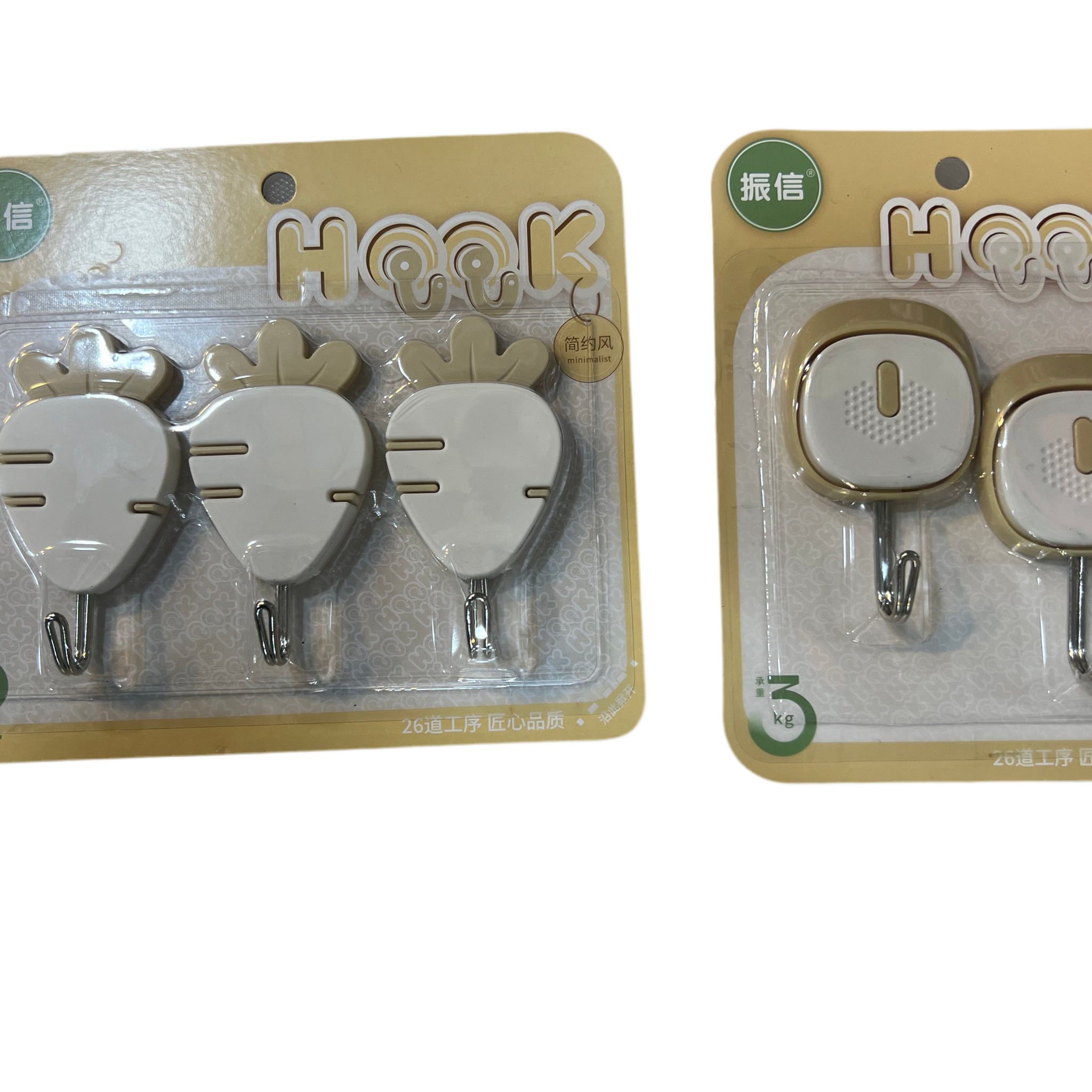 STICKY 3 AND 2 PCS WALL HOOKS