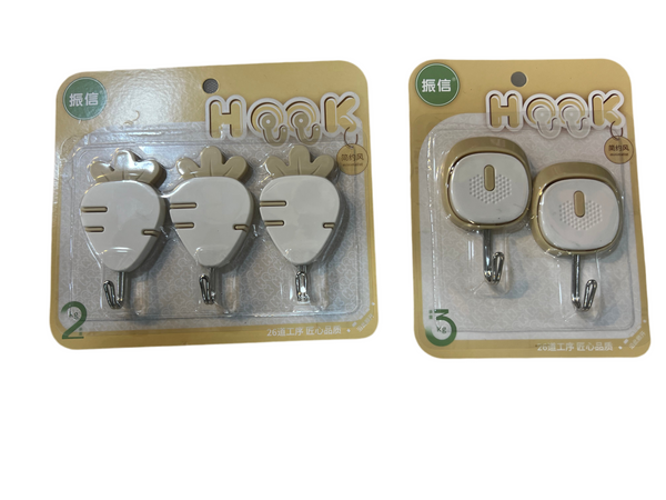 STICKY 3 AND 2 PCS WALL HOOKS