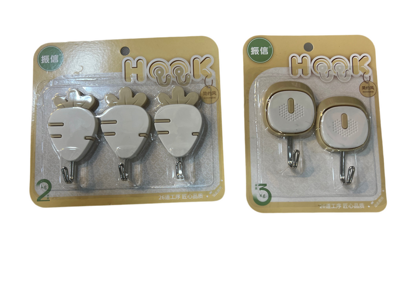 STICKY 3 AND 2 PCS WALL HOOKS