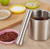 Stainless Steel Spice Pestle and Mortar Set - Durable, Ergonomic Design for Grinding Herbs, Spices and Pills